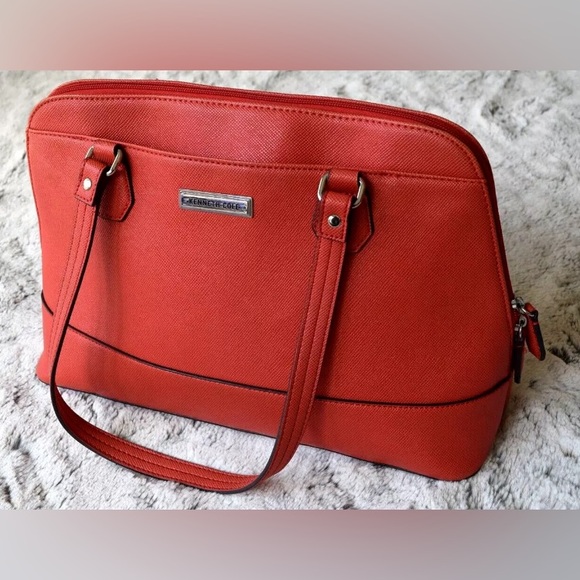 Kenneth Cole Shoulder Bag Out pocket/security pocket ORANGE EXCELLENT CONDITION - Picture 3 of 5